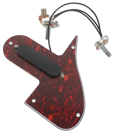 Mandolin Pickguard Assembly with Noise-Cancelling Pickup | Mandolin Pickguard, Red Tortoise Finish, 3ply Plate, PVC Back, High-Output Double-Coil, Guitar Fit Assembly