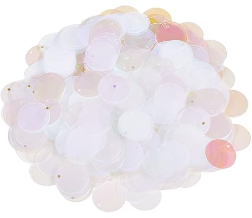 CABODYALS Weiße PVC Pailletten Basteln Bastel Glitzer Pailletten Cup Set Pailletten zum Basteln Bunte Pailetten Nähen Aufkleben Auffädeln für DIY Kunsthandwerk Herstellung Making Hochzeitsdekoration