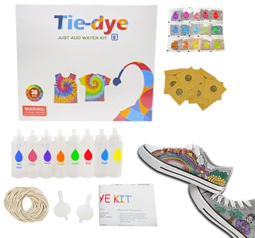 Tie Dye Kit – Stoff-Sprühfarbe für Kleidung und Bastelarbeiten | Künstlerbedarf für Anfänger, Kinder, Familie, Outdoor, Haushaltsprojekte, Socken