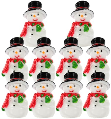 Homoyoyo Mini Schneemann Figuren, Miniatur 10 Stück Weihnachtsfiguren: Harz Miniaturfiguren Stil DIY Weihnachten Mikrolandschaft Bonsai Feengarten Dekoration Party Festival Geschenkidee