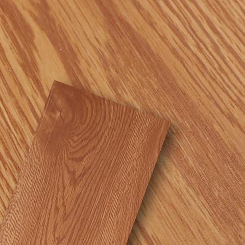 Monucep 91,5 cm x 15,2 cm x 1,5 mm PVC-golvbeläggning vinylgolv, självhäftande, 3 m²/21 kakel, självhäftande vinylplattor, vattentäta, träutseende, för kök, badrum, varm ek