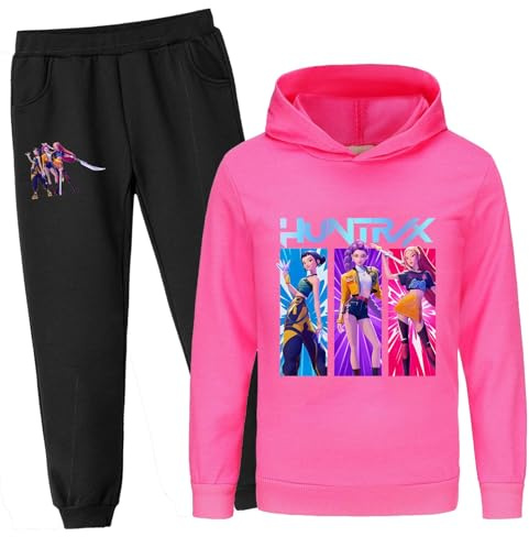 NILKOOZ KPOP Boys Tracksuits Kids Girls Hoodied Sweatshirt Fashion Long Sleeve & Pants Sets Streetwear for Ages 2-13