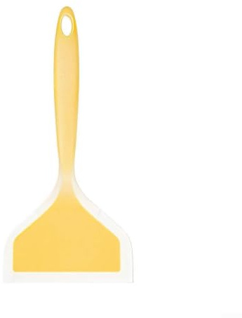 MKTOLHUS Espátula ancha de silicona, resistente al calor, antiadherente para volteador para huevos, tortitas, crepes, herramienta de cocina flexible para freír, color amarillo, 25,5 cm