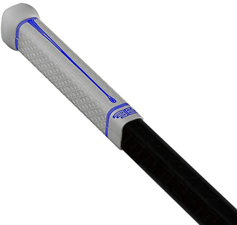 Buttendz Flux Z Hockeyschläger-Ersatzgriff, wiederverwendbares Design, großer Knauf, Spielergriff für maximale Kraft, Genauigkeit und Schlägerkontrolle, passend für alle Schlägergrößen (weiß/blauer