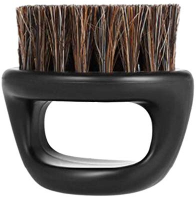 Milisten Mini Bartbürste für Männer Runder Holzgriff für Bartöl & Balsamhaarborsten Rasierstyling Pflegewerkzeug Hilft Beim Weichmachen Und Konditionieren (Schwarz)