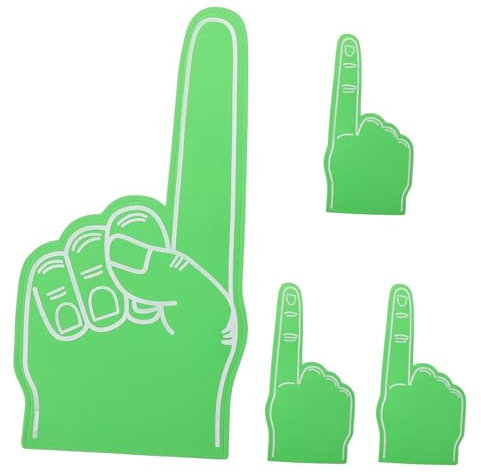 VOSAREA 4pcs Eva Foam Gesture Finger Slap Gloves Cheer up Gloves Hand Toys Party Accessories for Adults Concert Fans Props Large