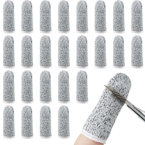 Honoson 20 Pieces Cut Resistant Finger Cots Protection Reusable Finger Thumb Protector Gloves for Kitchen Sculpture Work (2.2 Inch)