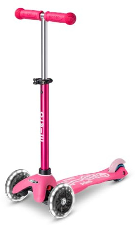 Micro Micro Deluxe-Kinder-Scooter mit verstellbarem Lenker, leuchtende Räder, für Jungen und Mädchen