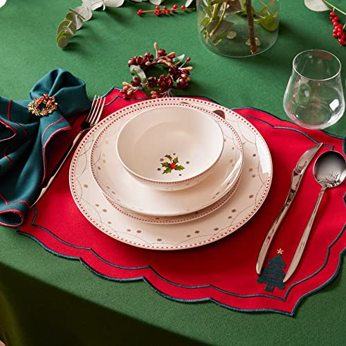 Karaca New Year 23 Nordic Joy 24-Piece 6-Person Crockery Set, Dinner Plates, Pasta Bowls, Side Plates, Soup Bowls, Unique Design, Daily and Special Tableware Set
