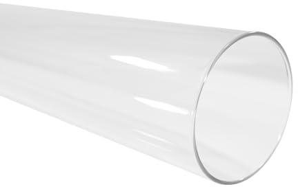 Lemodo Glasröhre Ersatzglasrohr für Pelletfackel Gartenfackel Ø 10 cm Länge 112 cm hitzebeständig feuerfest 450 Grad Glasrohr Ersatzteil Glasröhre Pellet Garten Fackel transparent klar robust