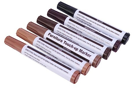 NUOBESTY 6stücke Holz-möbel Ausbesserungsstifte Schnelltrocknend Resistent Gegen Verblassen Für Kleine Kratzer Abgegriffene Kanten Und Farbkorrektur Natürliche Farbtöne Zum Verdecken Von