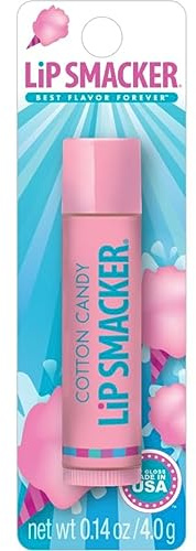 Lip Smacker Cotton Candy, Bálsamo Labial para Niños, Hidratación Superior y Labios Carnosos, Individual