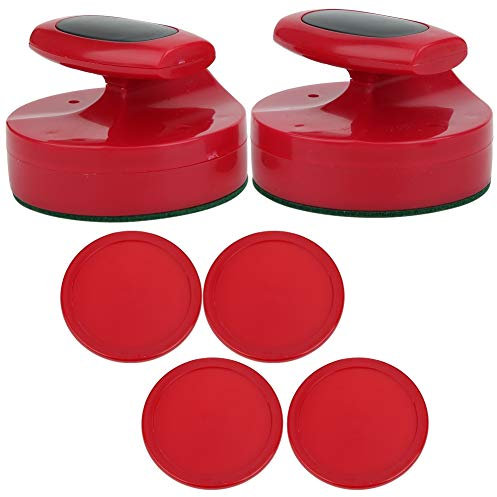Haofy Hockey-Spieltisch, 94 Mm Schieber-Schieber-Set mit 4 Pucks-Zubehör, Große Größe, Rot, Hockey-Air-Puck, Hockey-Tischschieber