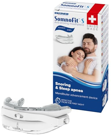 Somnofit-S, dispositivos antirronquidos, mejor protector antirronquidos suizo de avance mandibular, bajo volumen, comodidad optimizada, pieza bucal termoformable ajustable para ronquidos de garganta
