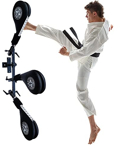 DYK&NX Wandmontage Taekwondo Kick Pads, Durable Kicking Targets Training Padles, Karate Kampfsport Strike, 3 Zielscheibenhalter, PU Leder Schlagpolster, für Kickboxen Thaiboxen (Color : 3 Targets)