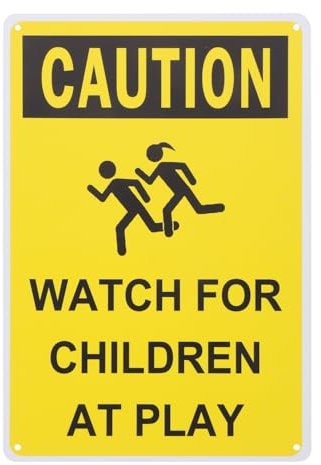 iplusmile Slow Down Sign, Watch for Children at Play Safety Sign, Slow Down Warning Sign, Children Playing Caution Label, for Street Lawn Neighborhoods Yard Road