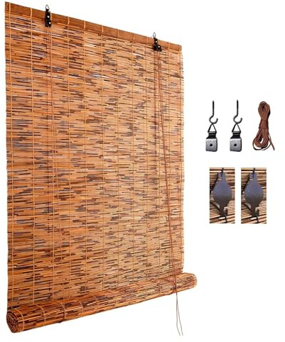 NEFMUKJ Bambusrollo Sichtschutz 45 48 60 62 74 76 88 90 102 104 116 118 130 132 144 146 158 160cm Breite Schilfvorhang Jalousie Raffrollo Für Patio Balkon, Anpassbar