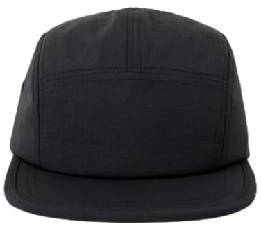 5-Panel-Laufmütze, wasserdicht, Nylon, schnelltrocknend, einfarbig, Baseballkappe für Damen und Herren, Schwarz , Einheitsgröße