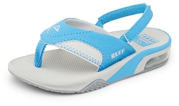 Reef Kids Boys Sandals, Little Fanning, Light Grey/Light Blue, 12 Little Kid