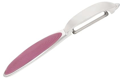 Wiltshire Colour Rush Swivel Peeler, Chrome Plated, Anti-Slip Comfortable Soft Grip Handle, Sharp Stainless Steel Blade, Potato Peeler, Fruit, Carrot, Apple, Heavy Duty & Durable, Pink, 16.5x2.2x1.8cm