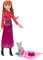 Mattel Disney Die Eiskönigin Anna-Modepuppe und Wolfsjunges-Figur mit 4 Zubehörteilen, einschließlich Tierbett und Bettdecke, inspiriert von den Tieren aus Arendelle, JFG17