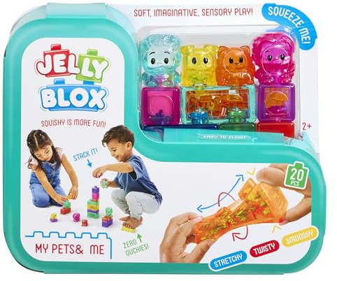 GOLIATH Jelly Blox - My Pets and Me Set, Mein Haustier und ich Set, 20 weiche Spielblöcke, Konstruktionsspielzeug für Kinder ab 2 Jahren, Dehnbare, weiche & Flexible Blöcke