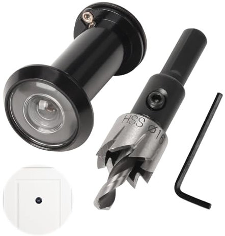 Türspion,Spion,Türspione,Türspion Mit Sichtschutz200° Weitwinkel Optische Glaslinsen Bohrloch,Mit 16 Mm Bohrer,Messing Spion Mit Bohrer Einstellbare Länge Türspion Aus Messing Für 35-60mm Dicke Türen
