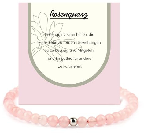 Tirdkid Naturstein Armband Damen mit 6mm Perlen, Verstellbar, Heilsteine Armband, Edelstein Schmuck, Chakra Armband, Talisman