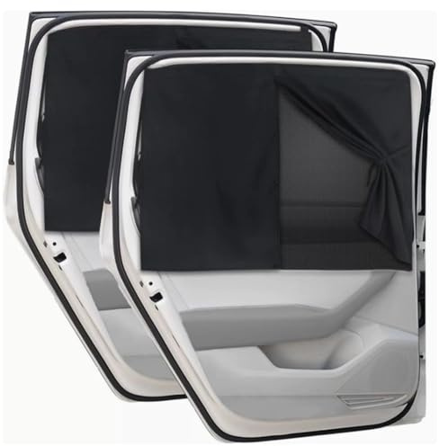 YUNYU 2 piezas de parasoles para coche con protección UV certificada | Pantallas de malla universales para ventanas laterales para bebés, niños y mascotas | Se ajusta a la mayoría de vehículos de