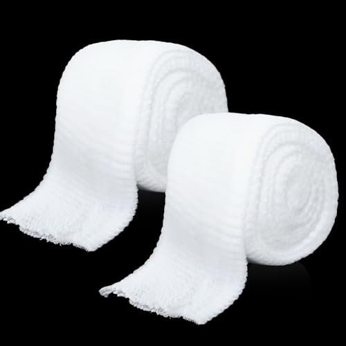 Grevosea 2 Roll 2m Tubular Bandage Elastic Net Wound Dressing Compression Bandage Wrap Tubular Gauze Stockinette Tubing for Legs Arm Without The Use of Adhesive Tape (Size 7)