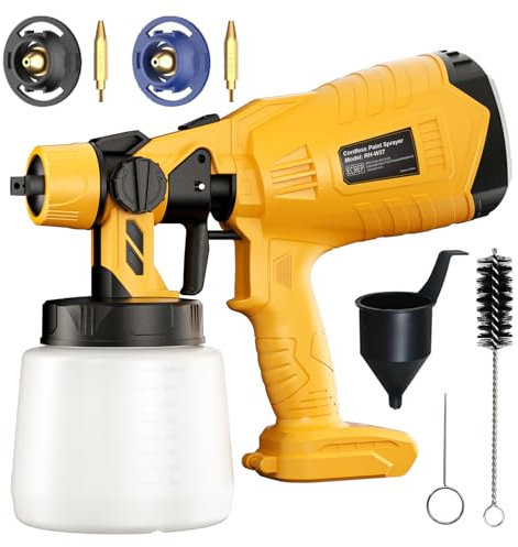 Paint Sprayer for Dewalt 18V 20V Battery Cordless Fence Paint Sprayer witn 3 Spray Patterns & 1000ml Tank for Fencing and Decking, Spray Gun Handheld Paint Sprayers for Home DIY Painting(No battery)