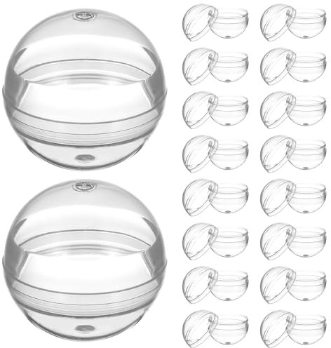 Sewroro 100pcs Capsules Gumball Vending Machine Round Empty Capsules Balls Clear Plastic Containers Easter Baskets Stuffer for Party Favors
