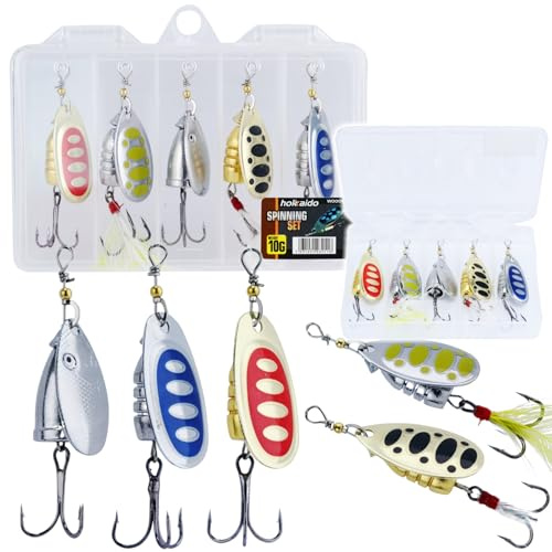5er SET SPINNERS 10G MULTI-KOLOR HOKKAIDO SPINNERS IM BOARD