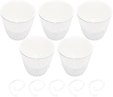Ldafava Pots de Plante d'auto-arrosage 5pcs Premium PP Pet Decorative Small Flower Planter avec Une Corde de Coton à Base Claire Plantes intérieures d'entretien Facile