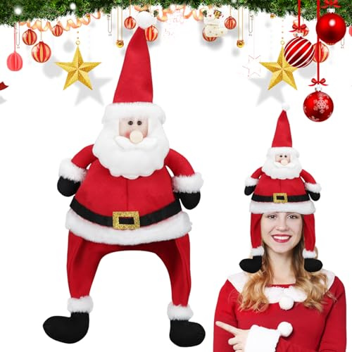 Weihnachtsmütze,Weihnachtsmann Plüsch Hut Nikolausmütze Weihnachtsmützen Erwachsene Weihnachtsmann Mütze Santa Mütze Lustige Weihnachtsmütze Weihnachtshut Cosplay Weihnachten Karneval Party Geschenk