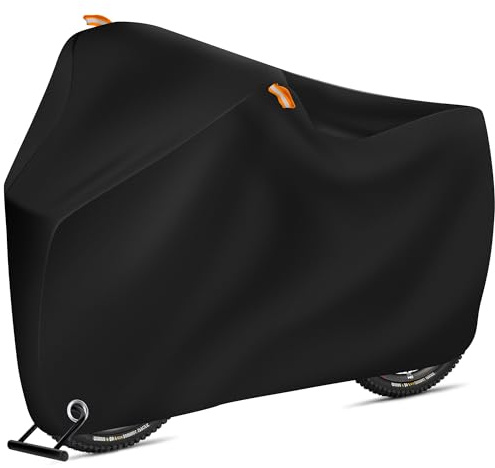 Fahrradabdeckung Wasserdicht für 1-2 Fahrräder 210D Fahrradgarage 200X70X110 cm Fahrrad Outdoor Abdeckplane mit Schlossösen Sonnenschutz Reißfestigkeit