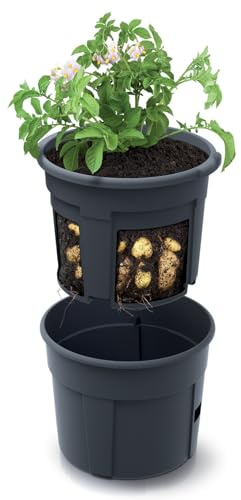 B2C 12L Potato Grower Pot No-Dig Harvest Planter for Potatoes, Sweet Potatoes & Root Vegetables Weather-Resistant Container for Balcony, Patio & Small Space Gardening 30cm (1)