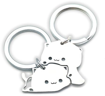 Zynara Schlüsselanhänger Katze Glücksbringer, Partner Schlüsselanhänger | Geschenke für Freundin, Freund, Jahrestag, Valentinstag, Geburtstag, Weihnachten