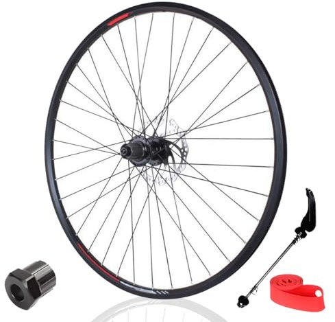 QUYCOIU Road Bike Wheelset 700C Disc Brake 100mm/135mm QR Wheels Rim Aluminum Double Wall Bicycle Wheels Suitable For 7/8/9/10 Speed With 36H Casstte Hubs(Rear)