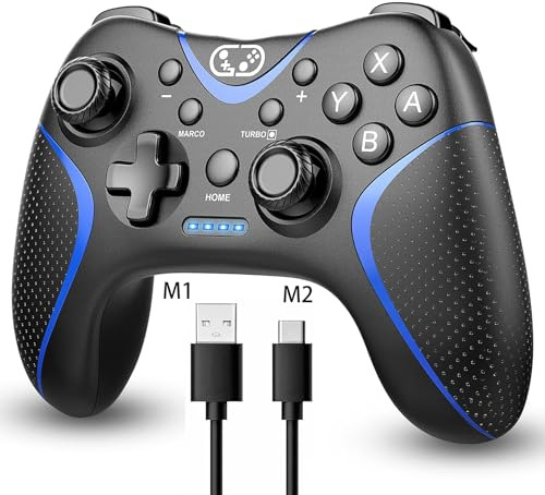 Manette pour Switch, Manette sans Fil pour Switch 2/Lite/OLED/Switch/Windows, Controller for Switch Pro avec ONE KEY WAKE UP/CAPTURE D'ÉCRAN/Turbo Adjustable/Vibration Réglable/ 6 Axes