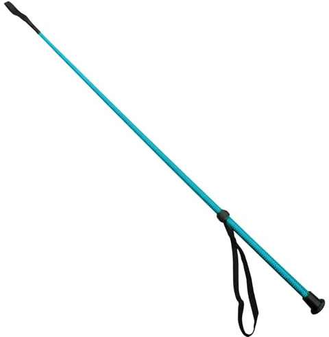 KetoBarrow Light Blue Crop Equestrian Dressage Crop Nylon Schooler Horse Riding 100cm with Wrist Strap Aqua Cyan
