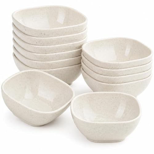 Sotbnna 12 Pack Plastic Dip Bowls, Lightweight Unbreakable Bowl Set