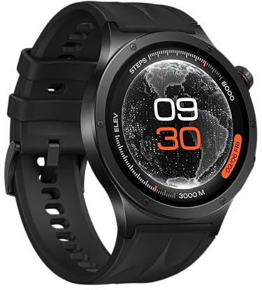 OPPO Watch X3 Smartwatch con Wear OS, Pantalla AMOLED 1.5”, Batería hasta 16 días, ECG y Salud en 60s, GPS Dual, Resistente IP69/5ATM, Titanio y Cristal Zafiro, Obsidian Black