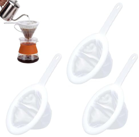 LYEGJT 3 Piezas Filtro de Malla,Colador Kefir,Colador Plastico,3 Con 200,300 y 400 Mallas,Nylon Ultrafino,Fast Filtering,Para Jugo,Leche,Café