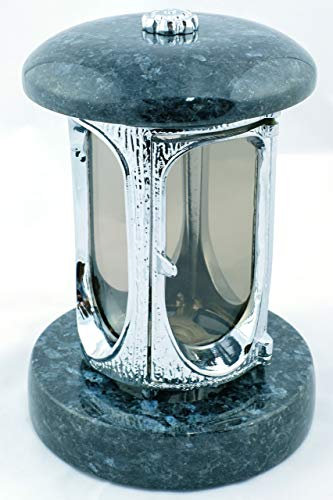 designgrab Alu Grablampe aus verchromtem Aluminium in Granit Labrador Blue Pearl BP