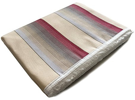 Panini Tessuti Tenda da Sole confezionata, molto resistente per esterno in 100% Acrilico con anelli, ganci e passamaneria a frangia, 140x250 cm, ideale per terrazzi verande balconi.