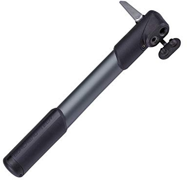 BBB Cycling WindRush S Luftpump för cykel | Minipump | Handpump med DualHead 3.0 för Presta Dunlop och Schrader | BMP-55 | Grå, 250 mm