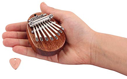 Alnicov 8 Key Mini Finger Thumb Piano Kalimba Wood Mahogany Musical Good Accessory Pendant Gift