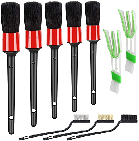 HMPLL 10pcs Auto Car Detailing Brush Set Car Interior Cleaning Kit