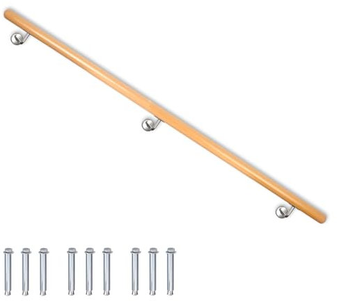Buche Holz Handlauf Treppengeländer Geländer für Treppe Wandhandlauf Wand seitliche Montage Auswahl Länge 80-500 cm, Länge:150 cm